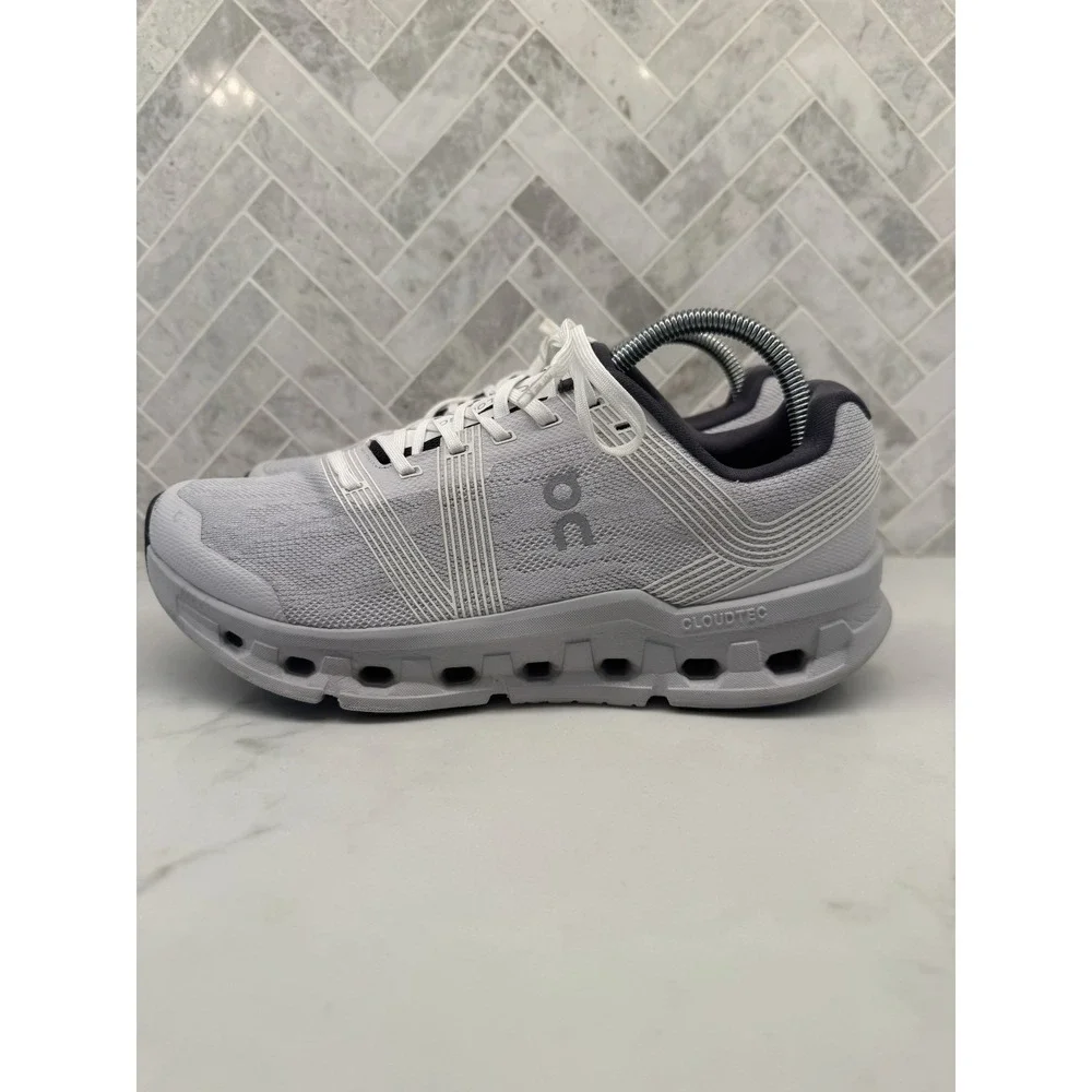 On Cloud Cloudgo Running Shoes Womens 10 Grey White Athletic Lace Up Sneakers